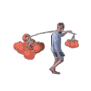 Free Scientific Illustration Men Carrying Date Palm Sap
