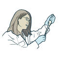 Free Scientific Illustration Female Scientist Pipetting